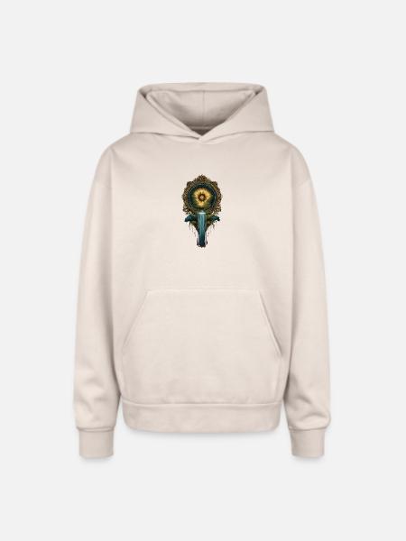 Golden Sun portal  - Oversized Hooded Sweatshirt - Sand