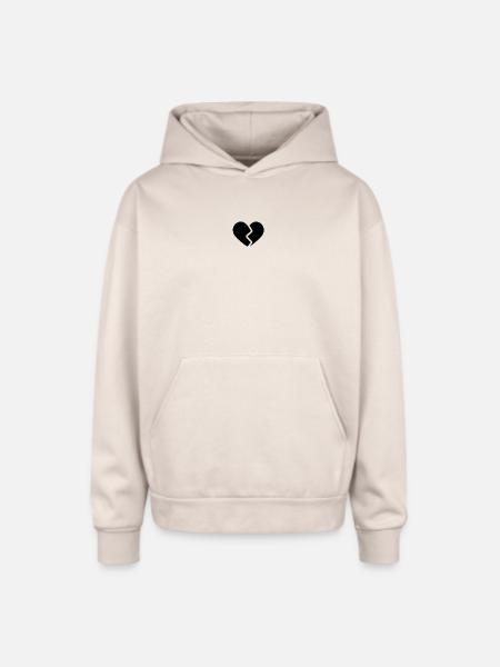 BROKEN HEART - Oversized Hooded Sweatshirt - Sand