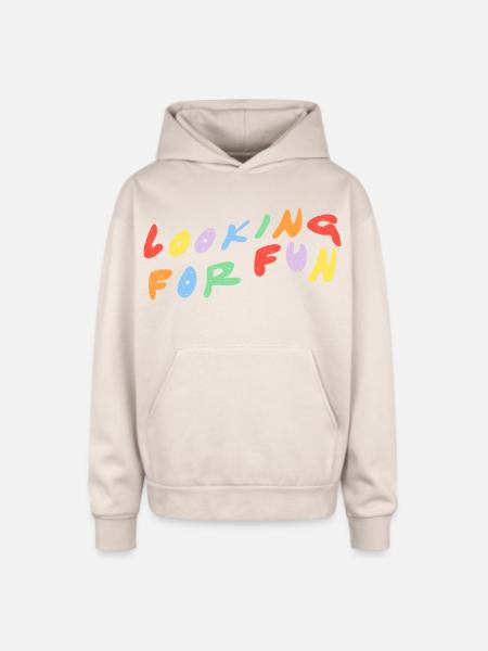 Looking for Fun - Oversized Hooded Sweatshirt - Sand