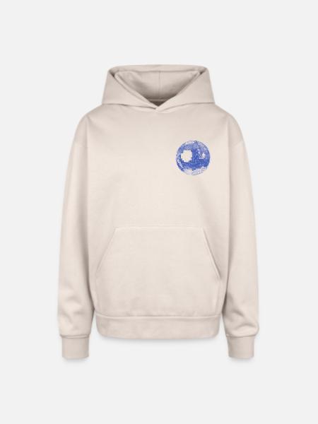 Retro Disco Ball - Oversized Hooded Sweatshirt - Sand