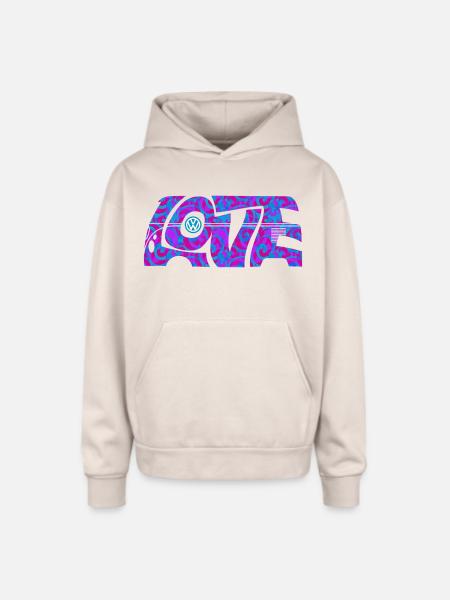 Volkswagen VW T1 Camper Love With VW logo - Oversized Hooded Sweatshirt - Sand