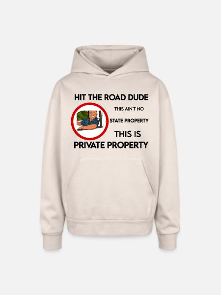 lock em up - Oversized Hooded Sweatshirt - Sand