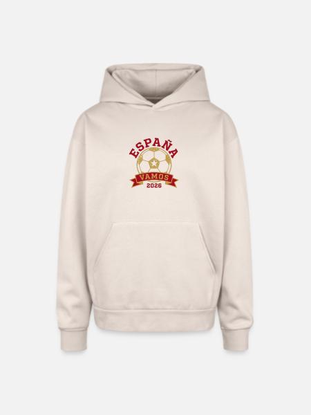 España Vamos 2026 Gold Emblem - Oversized Hooded Sweatshirt - Sand