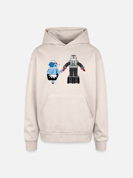 Rosie and Lost in Space Robot - Oversized Hooded Sweatshirt - Sand
