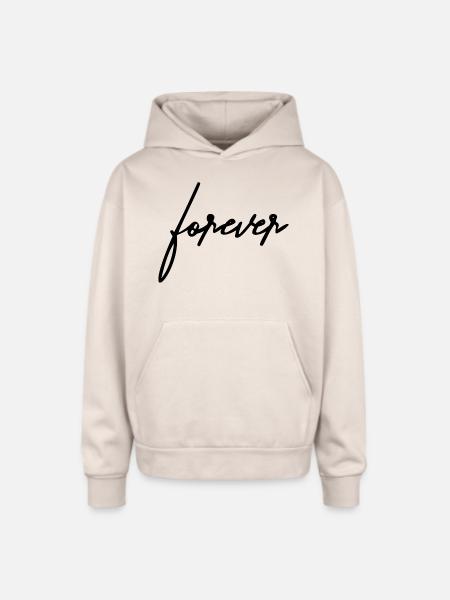 Relatable Quote Design - Oversized Hooded Sweatshirt - Sand