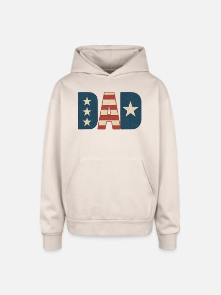 DAD 4th of July - Oversized Hooded Sweatshirt - Sand
