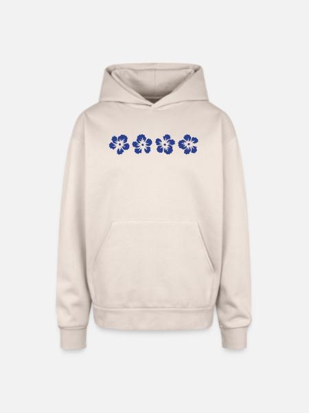 hawaii hibiscus flower - Oversized Hooded Sweatshirt - Sand