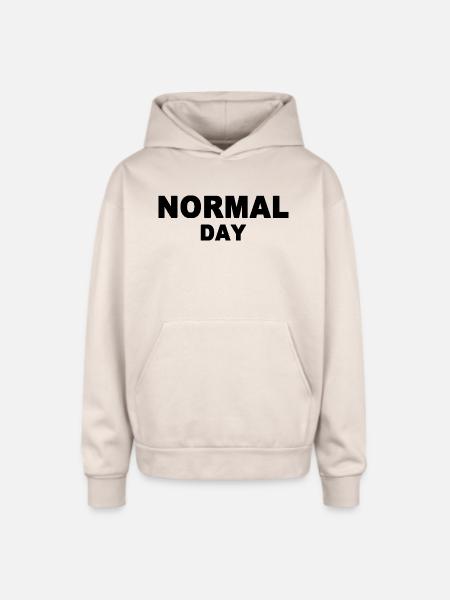 normal day - Oversized Hooded Sweatshirt - Sand