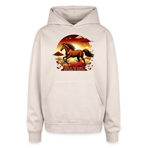 Year of the Horse Sunrise T Shirt, Lunar New Year - Oversized Hooded Sweatshirt