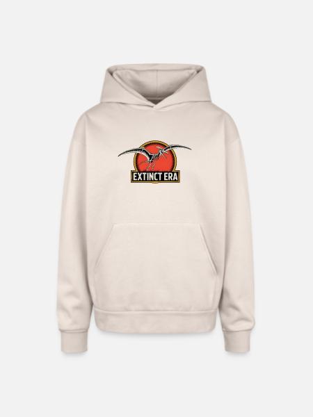 Prehistoric Pterosaur Extinction Logo - Oversized Hooded Sweatshirt - Sand