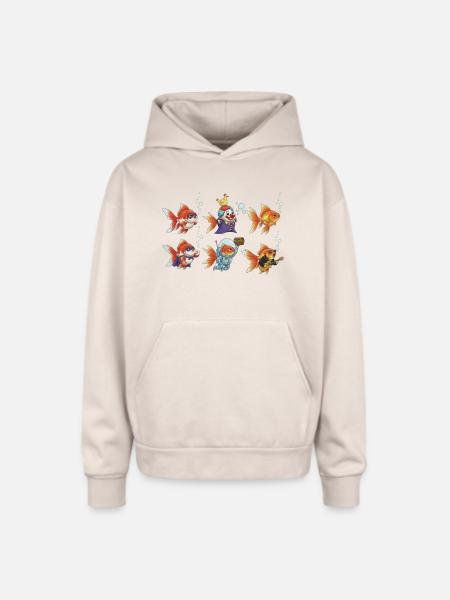 Wacky Goldfish Clown - Oversized Hooded Sweatshirt - Sand