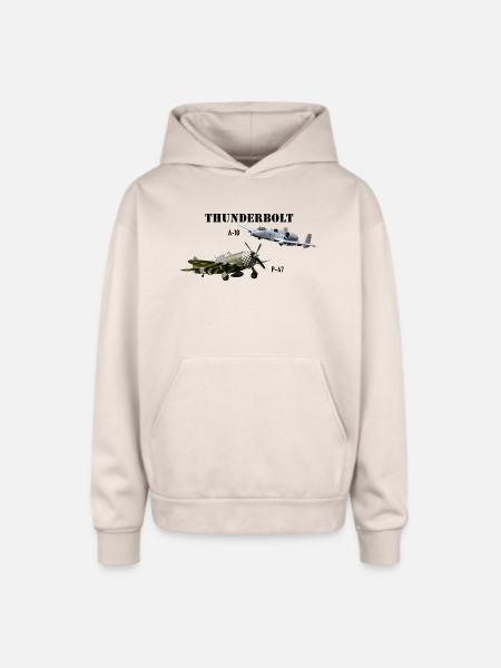 Thunderbolts - Oversized Hooded Sweatshirt - Sand