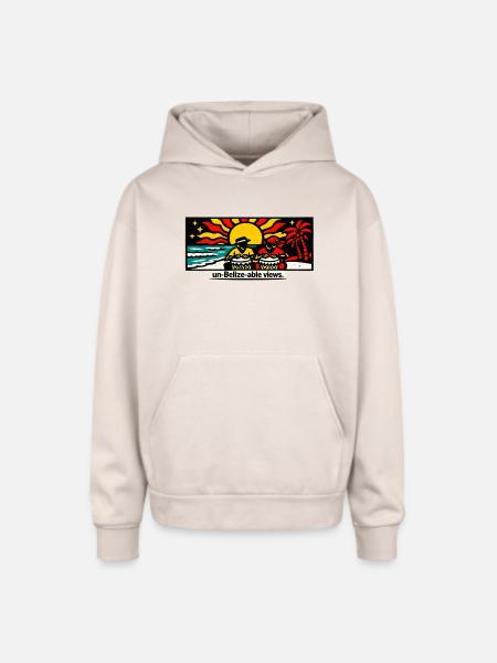 Un-Belize-able Views - Oversized Hooded Sweatshirt - Sand