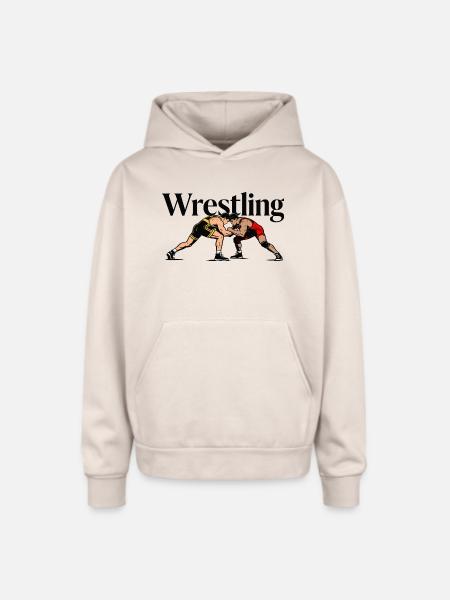 wrestling - Oversized Hooded Sweatshirt - Sand