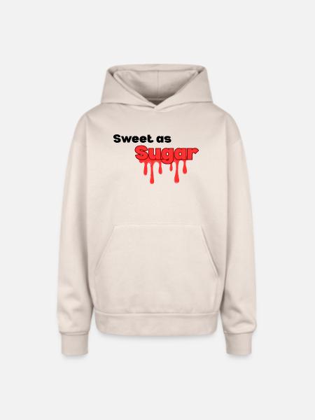 Sweet_as_sugar typography design - Oversized Hooded Sweatshirt - Sand