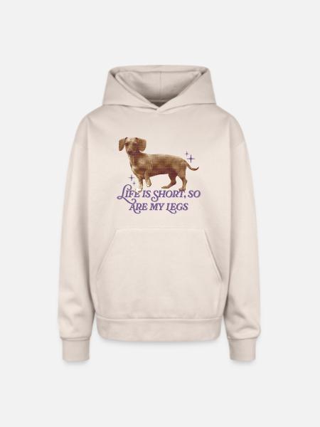 Life Is Short  - Oversized Hooded Sweatshirt - Sand