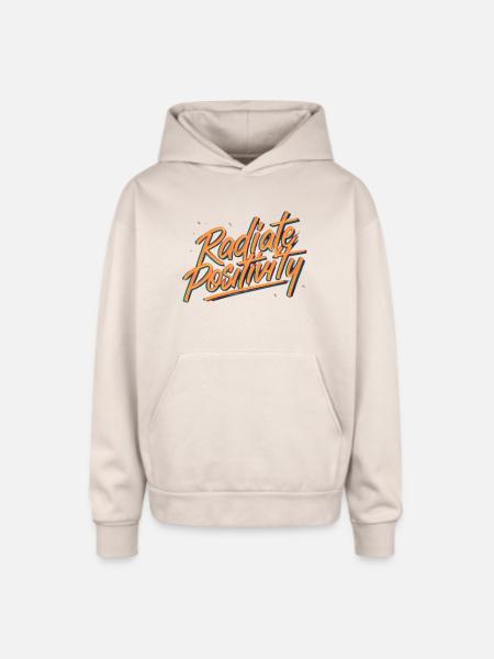 Radiate Positivity - Oversized Hooded Sweatshirt - Sand