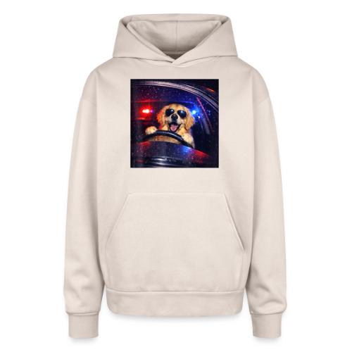 Funny Police Golden Retriever Meme Tee - Oversized Hooded Sweatshirt