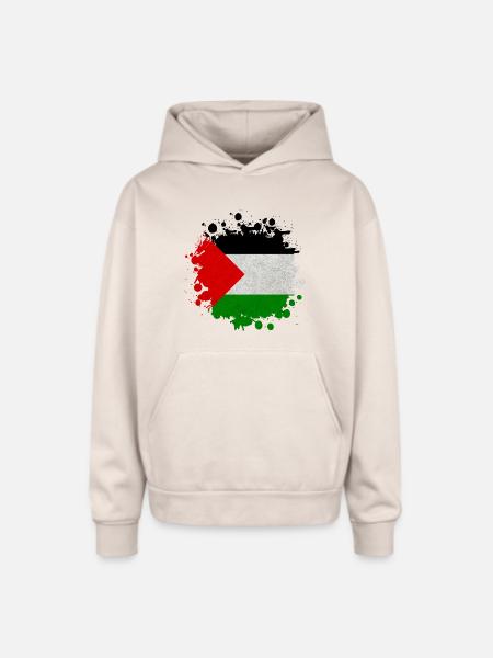 Palestine Blob / Flag Gift - Oversized Hooded Sweatshirt - Sand