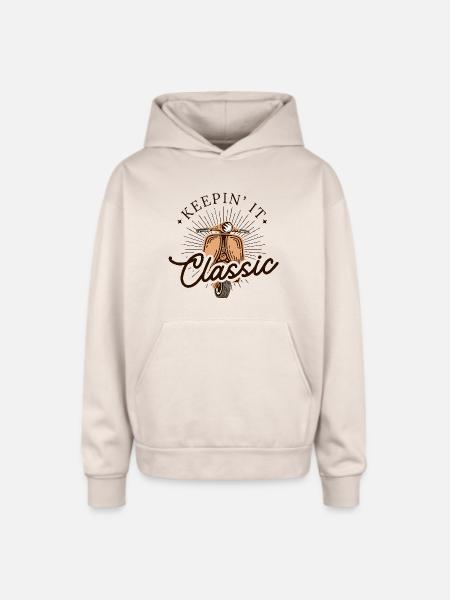 Keepin' It Classic - Oversized Hooded Sweatshirt - Sand