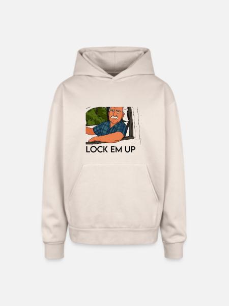 Lock em up - Oversized Hooded Sweatshirt - Sand