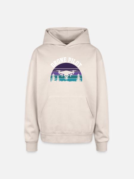 Drone Pilot - Oversized Hooded Sweatshirt - Sand