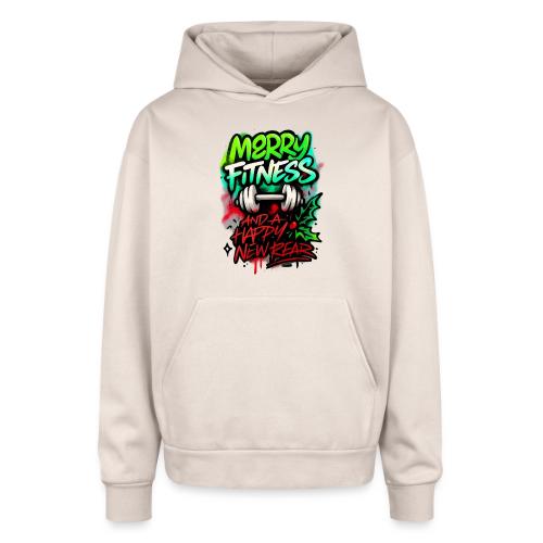 Merry Fitness Christmas Gym Humor - Oversized Hooded Sweatshirt