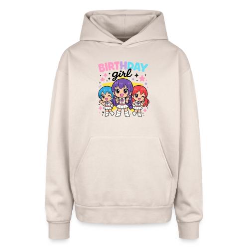 Cute Chibi Birthday Idol Girls - Oversized Hooded Sweatshirt