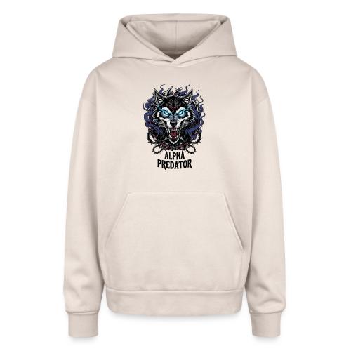Alpha Predator Wolf Fierce Neon Eyes - Oversized Hooded Sweatshirt