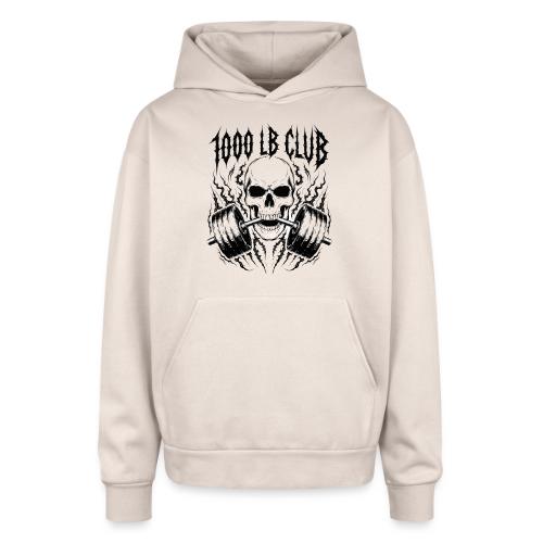 1000 LB Club Skull Barbell Powerlif - Oversized Hooded Sweatshirt