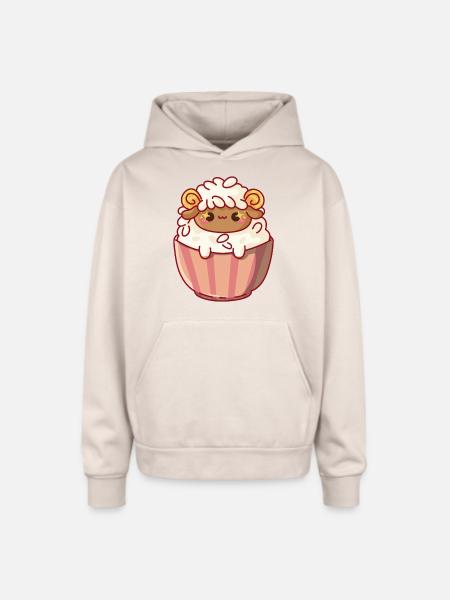 Rice Lamb - Oversized Hooded Sweatshirt - Sand
