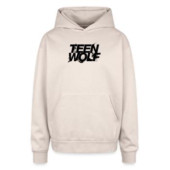teen wolf - Oversized Hooded Sweatshirt - Sand - Front - AI Model Male 185 light (185cm)