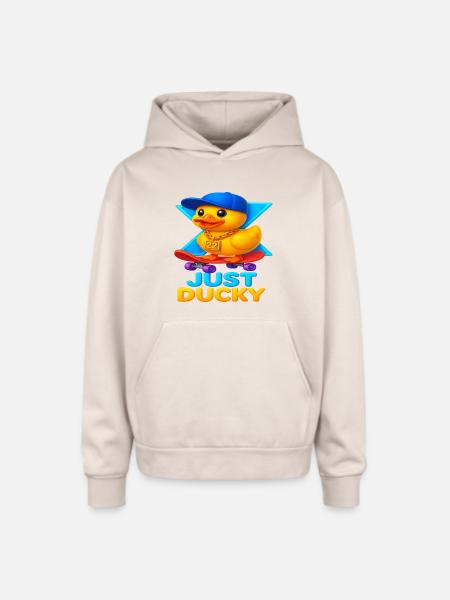 Just Ducky X22 - Oversized Hooded Sweatshirt - Sand