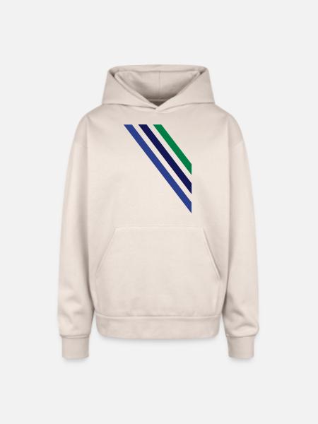 diagonal - Oversized Hooded Sweatshirt - Sand