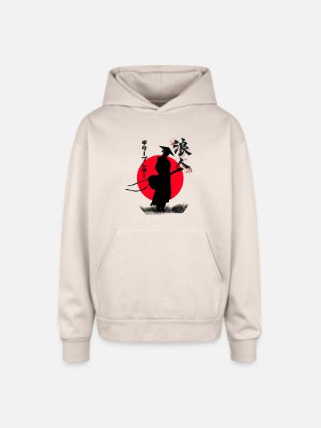 Ronin Guitar Player - Oversized Hooded Sweatshirt - Sand