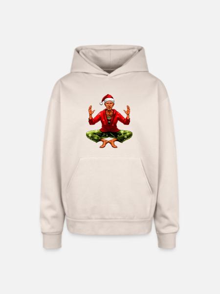 Yogi Christmas - Oversized Hooded Sweatshirt - Sand