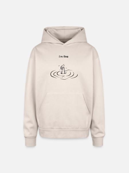 Thumbs Up Ripple Graphic - Oversized Hooded Sweatshirt - Sand