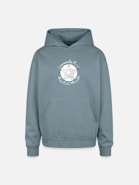 CS_Logo-HighQ-Transparent_Shadow - Oversized Hooded Sweatshirt - stone blue