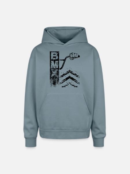 Behind Bmx Bars - Oversized Hooded Sweatshirt - stone blue