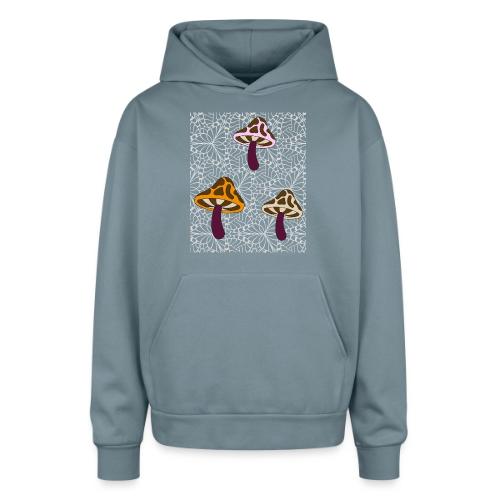 Fall Season Mushroom Designs - Oversized Hooded Sweatshirt