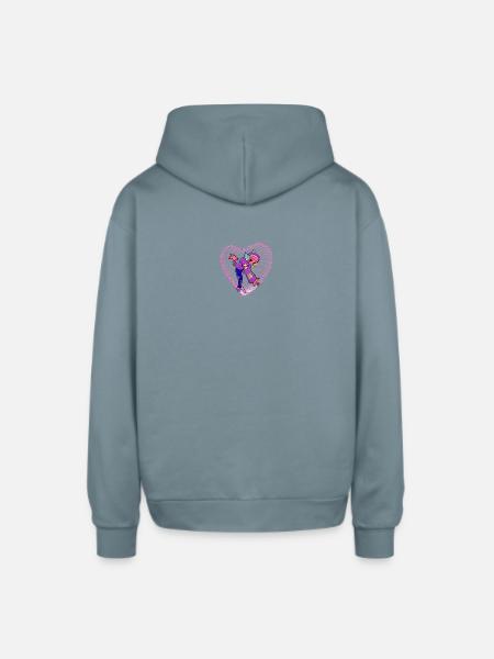 1000126976 - Oversized Hooded Sweatshirt - stone blue