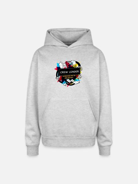 CREW LEADER - Oversized Hooded Sweatshirt - heather grey