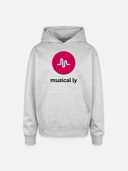 Musical.ly Logo - Oversized Hooded Sweatshirt - heather grey