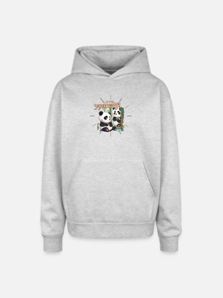 Mirror of Self-Love - Oversized Hooded Sweatshirt - heather grey