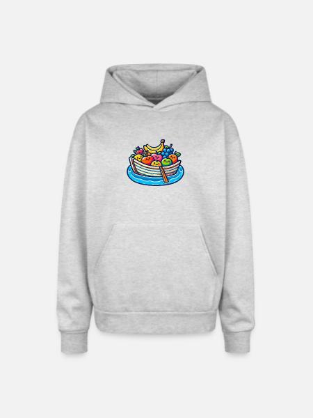 Fruity Boat Adventure - Oversized Hooded Sweatshirt - heather grey