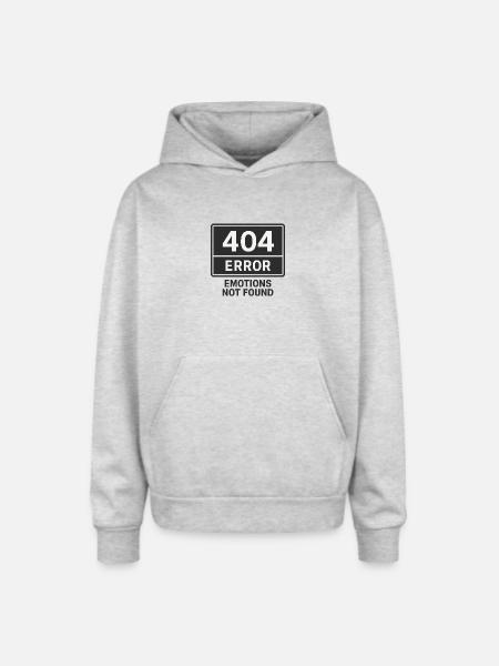 Error Emotions Graphic Tee - Oversized Hooded Sweatshirt - heather grey