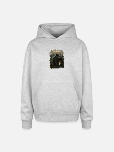 Prehistoric National Park - Giant Sloths - Oversized Hooded Sweatshirt - heather grey