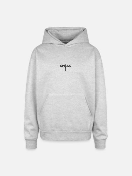 speak - Oversized Hooded Sweatshirt - heather grey