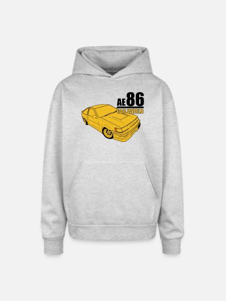 Toyota AE86 - Oversized Hooded Sweatshirt - heather grey