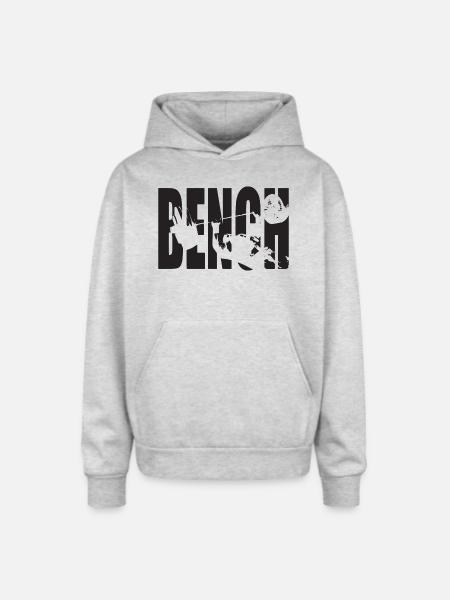 Bench Press - Oversized Hooded Sweatshirt - heather grey